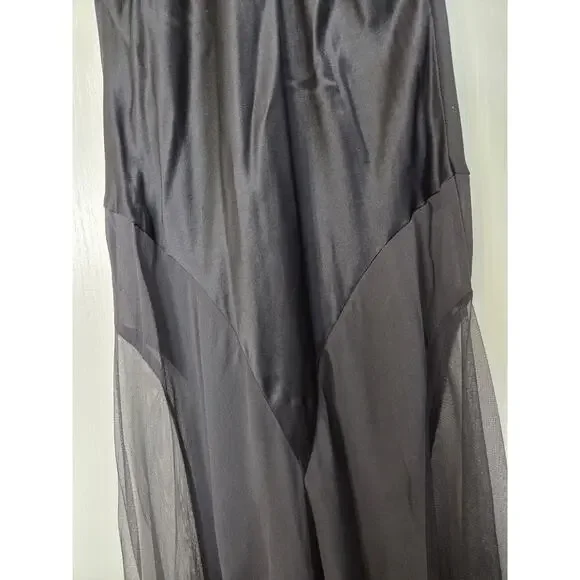 Victoria's Secret 100% Silk Black Sheer Sexy Lingerie Maxi Slip, Women's Small - Picture 10 of 12
